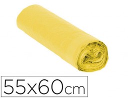 Rollo 15 bolsas basura amarillas 120µ cierra fácil 55x60cm. 23l.